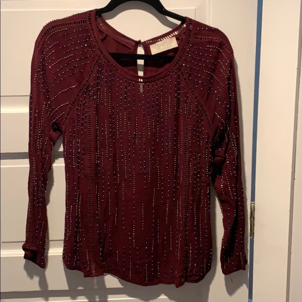 Maroon beaded top
